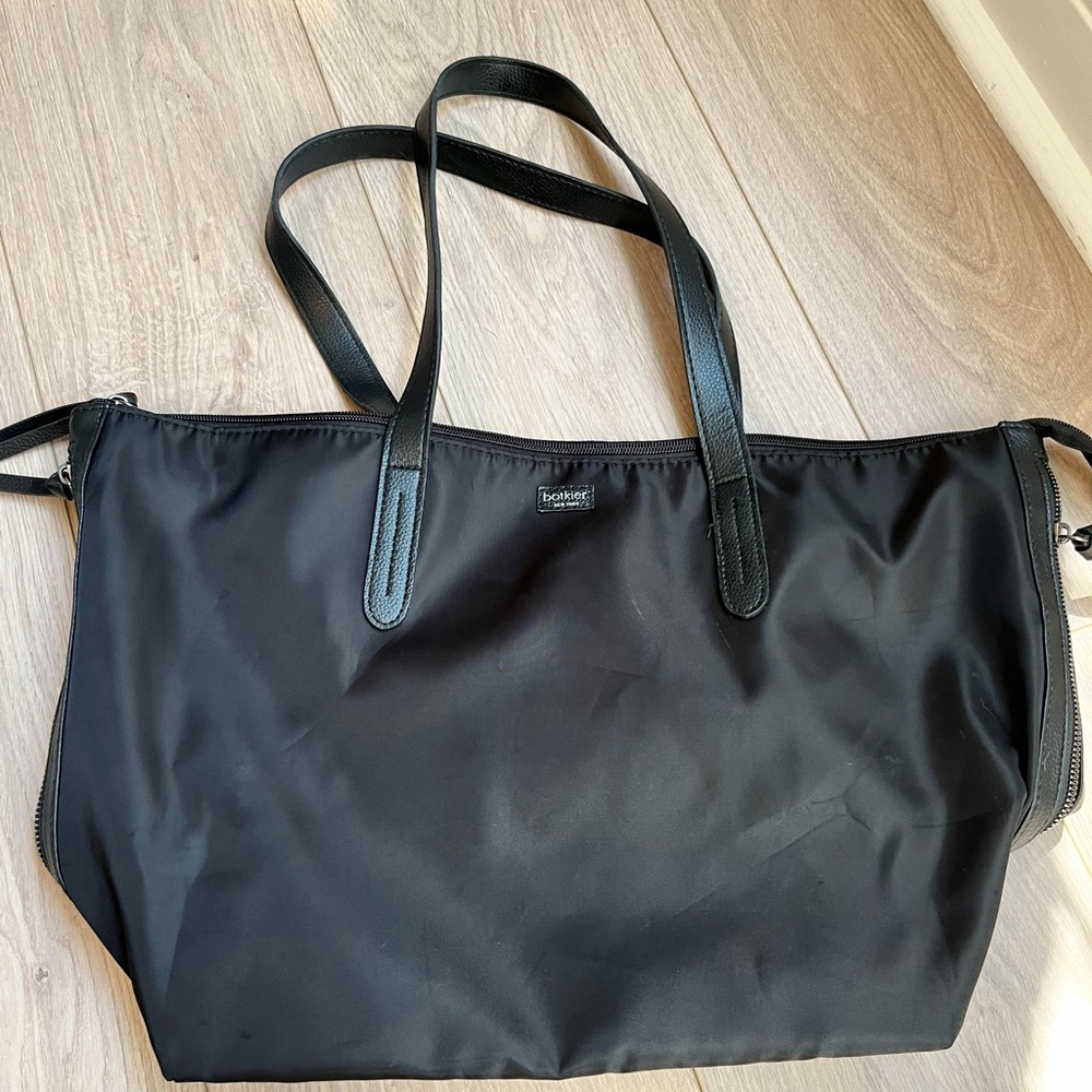 Botkier: Women's Black Zipper Detail Large Shoulder Bag Tote Purse OS